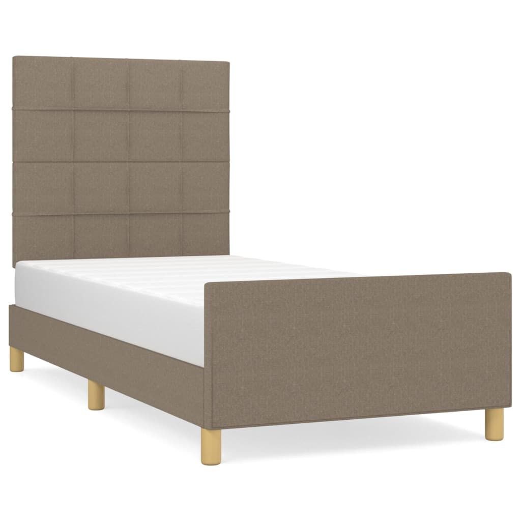 vidaXL Σκελετός Κρεβατιού Χωρίς Στρώμα Taupe 90x190 εκ. Υφασμάτινο