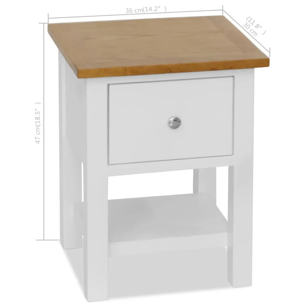 vidaXL Κομοδίνο 36 x 30 x 47 εκ. από Μασίφ Ξύλο Δρυός