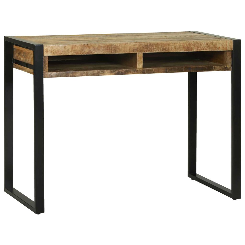 vidaXL Γραφείο με ράφι Καφέ 100 x 50 x 75 cm Μασίφ ξύλο μάνγκο