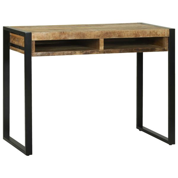 vidaXL Γραφείο με ράφι Καφέ 100 x 50 x 75 cm Μασίφ ξύλο μάνγκο