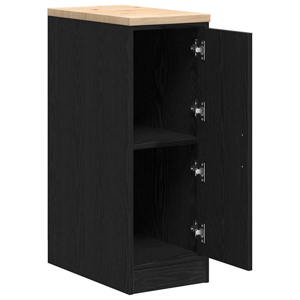 vidaXL ντουλάπι αποθήκευσης γκαράζ μαύρο 30x51x85 εκ μασίφ ξύλο πεύκο