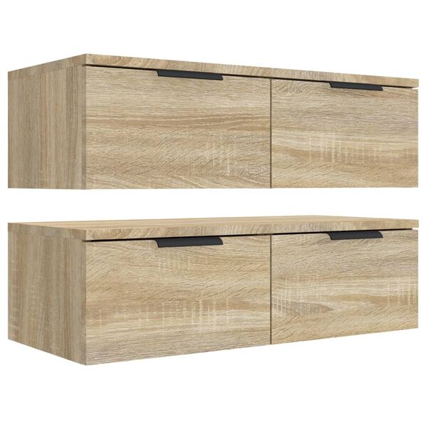 vidaXL Ντουλάπια Τοίχου 2 τεμ. Sonoma Δρυς 68x30x20 εκ. Επεξ. Ξύλο