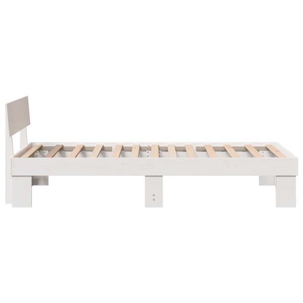 vidaXL Σκελετός Κρεβατιού Λευκό 90 x 190 cm Συμπαγές ξύλο πεύκου