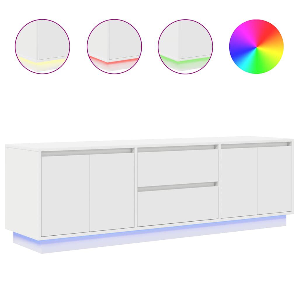 vidaXL Ντουλάπι Τηλεόρασης με LED Λευκό 160,5x41x50 εκ.