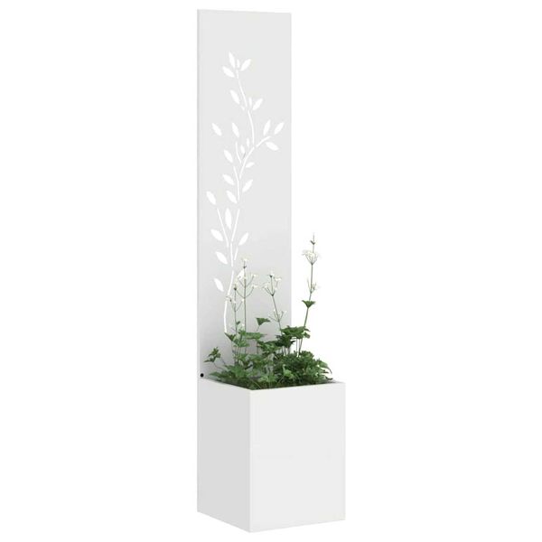 vidaXL Οθόνη Ιδιωτικότητας Κήπου Floral Λευκό 32 x 140 εκ.