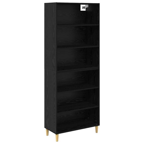 vidaXL Highboard &Mu;&alpha;ύ&rho;&eta; &Omicron;&xi;&upsilon;ά 69,5 x 32,5 x 180 &epsilon;&kappa; &Epsilon;&pi;&epsilon;&xi;&epsilon;&rho;&gamma;&alpha;&sigma;&mu;έ&nu;&omicron; &xi;ύ&lambda;&omicron;