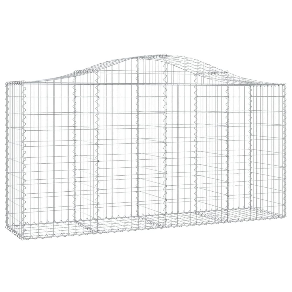 vidaXL Συρματοκιβώτια Τοξωτά 4 τεμ. 200x50x100/120 εκ. Γαλβαν. Ατσάλι