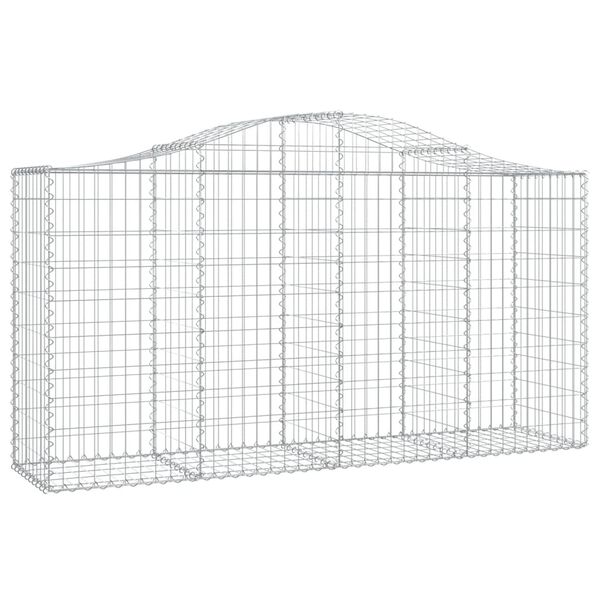 vidaXL Συρματοκιβώτια Τοξωτά 4 τεμ. 200x50x100/120 εκ. Γαλβαν. Ατσάλι