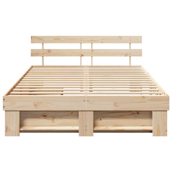 vidaXL Σκελετός Κρεβατιού Καφέ 150 x 200 cm Συμπαγές ξύλο πεύκου