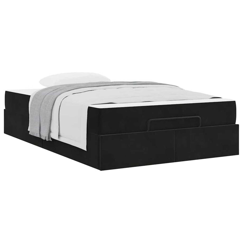 vidaXL Σκελετός Κρεβατιού με στρώμα Μαύρο 140 x 190 cm Βελούδο