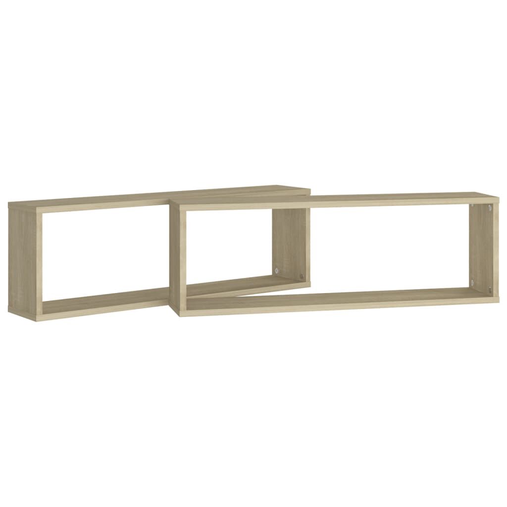 vidaXL Ράφια Κύβοι Τοίχου 2 τεμ. Sonoma Δρυς 80x15x26,5εκ. Επεξ. Ξύλο
