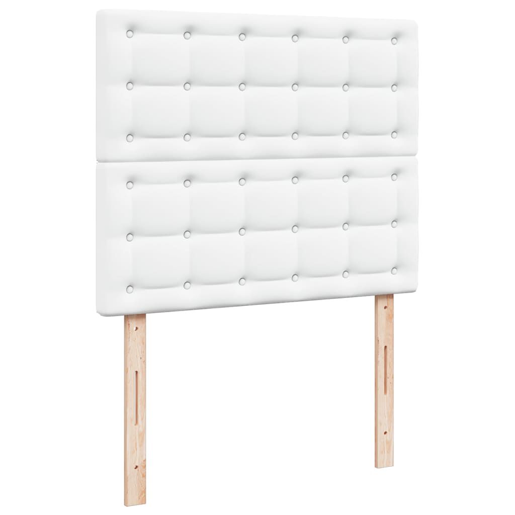 vidaXL Κρεβάτι Boxspring με Στρώμα Λευκό 120x200εκ.από Συνθετικό Δέρμα
