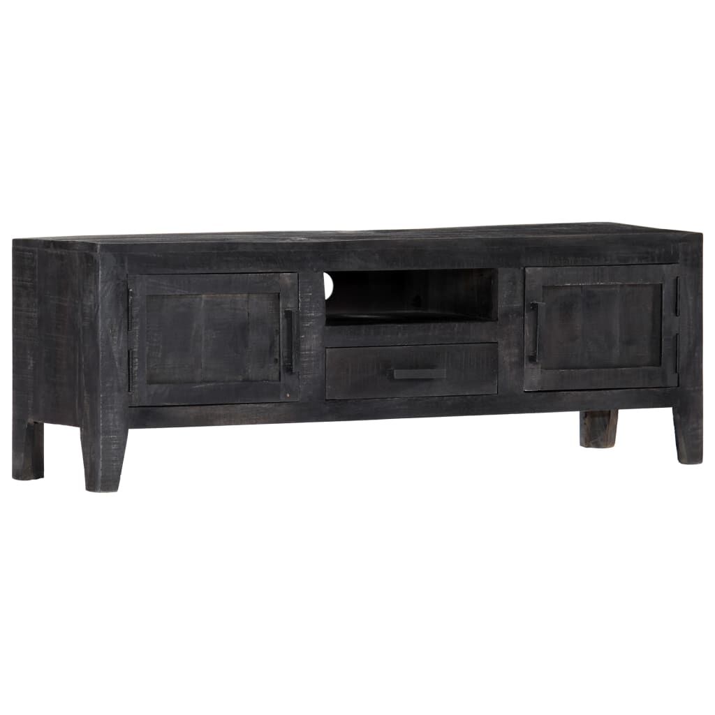vidaXL Έπιπλο Τηλεόρασης Μαύρο 118 x 30 x 40 εκ. από Μασίφ Ξύλο Μάνγκο