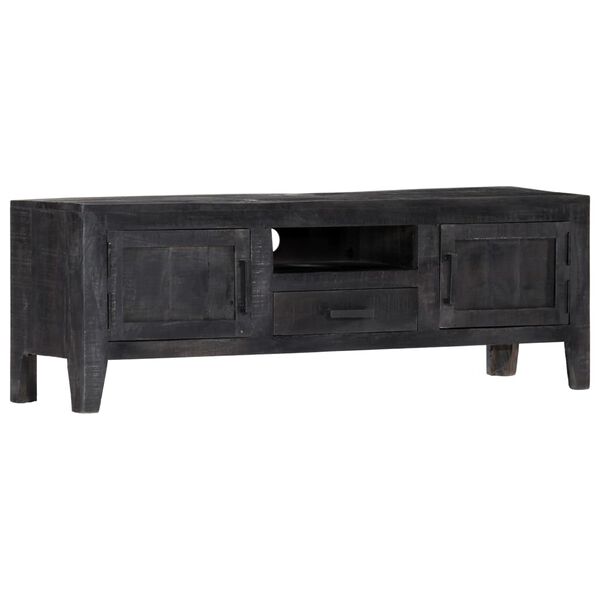 vidaXL Έπιπλο Τηλεόρασης Μαύρο 118 x 30 x 40 εκ. από Μασίφ Ξύλο Μάνγκο