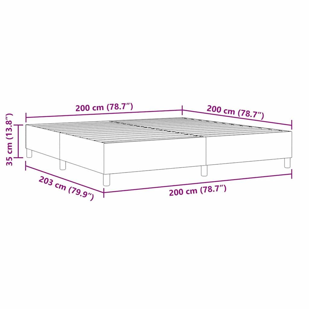 vidaXL Κρεβάτι με ελατήρια Σκούρο γκρι 200 x 200 cm Βελούδο