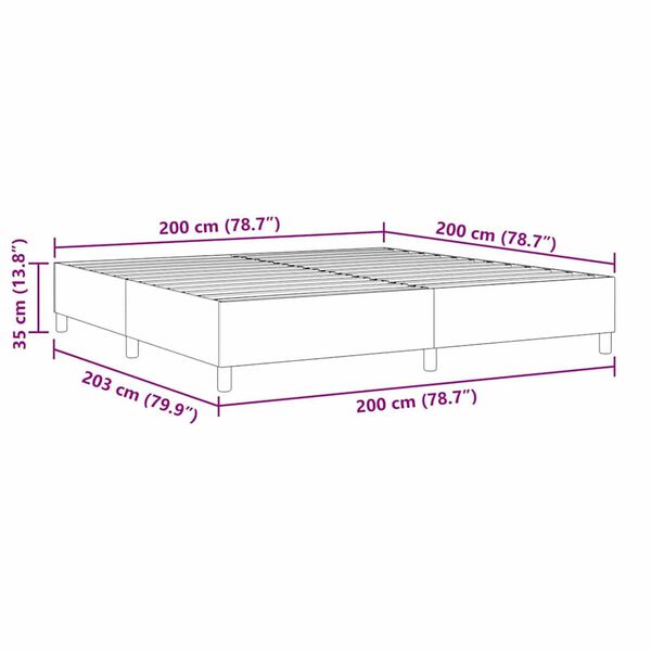 vidaXL Κρεβάτι με ελατήρια Σκούρο γκρι 200 x 200 cm Βελούδο