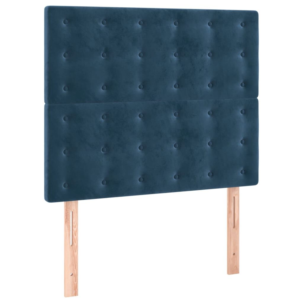 vidaXL Κρεβάτι Boxspring με Στρώμα Σκούρο Μπλε 100x200 εκ. Βελούδινο