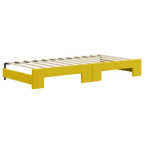 vidaXL Καναπές Κρεβάτι Συρόμενος Κίτρινος 90 x 200 εκ. Βελούδινος