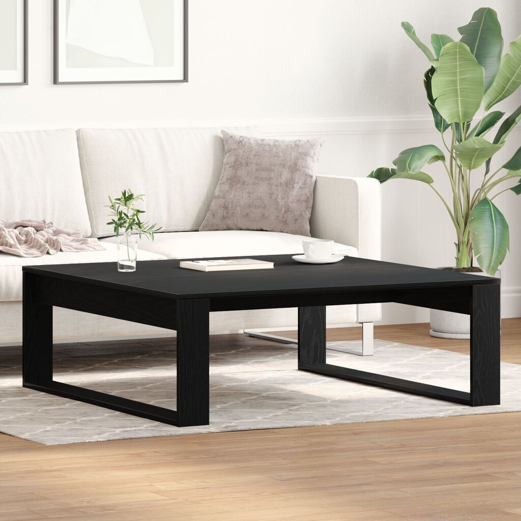 vidaXL Τραπεζάκι σαλονιού Μαύρο Δρυς 100x100x35 εκ Επεξεργασμένο ξύλο