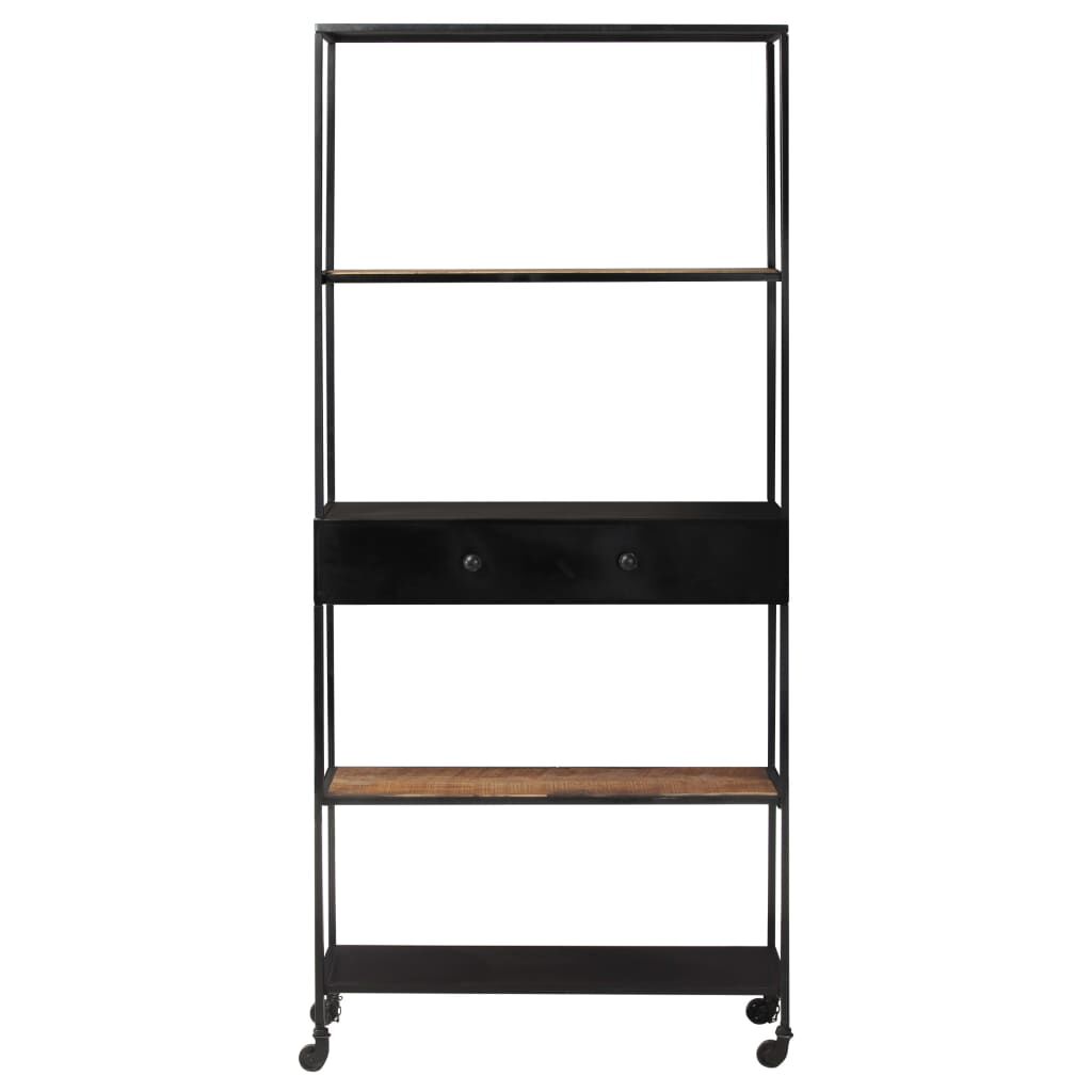 vidaXL Βιβλιοθήκη 80x35x180 εκ. από Ακατέργαστο Ξύλο Μάνγκο & Σίδηρο