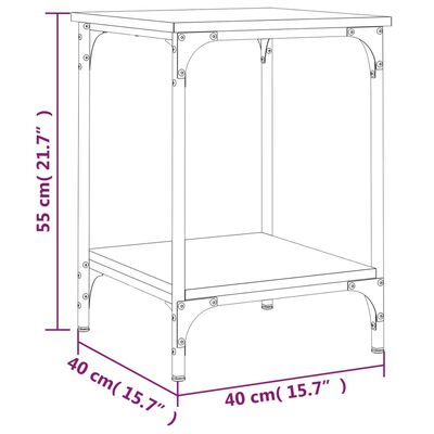 vidaXL Τραπεζάκι Σαλονιού Καπνιστή Δρυς 40 x 40 x 45 εκ. Επεξ. Ξύλο