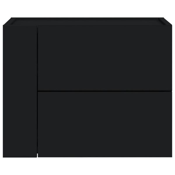 vidaXL Κομοδίνο Επιτοίχιο Μαύρο 45x30x35 εκ.