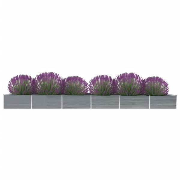 vidaXL Ζαρντινιέρα Υπερυψωμένη Γκρι 600x80x45 εκ. Γαλβαν. Χάλυβας