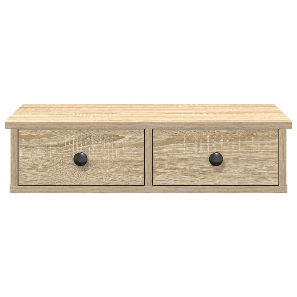 vidaXL Ράφι τοίχου με συρτάρια Δρυς sonoma 60x28x15 cm