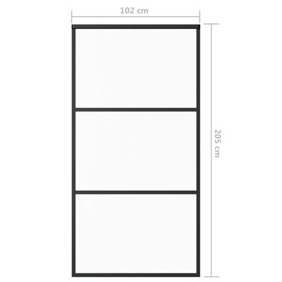 vidaXL Πόρτα Συρόμενη Μαύρη 102 x 205 εκ. από Γυαλί ESG / Αλουμίνιο