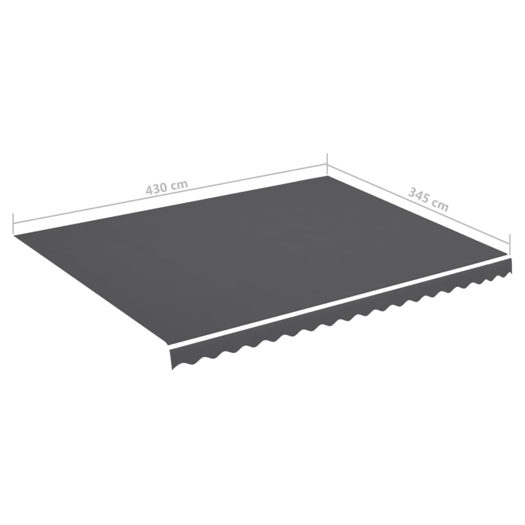 vidaXL Τεντόπανο Ανταλλακτικό Ανθρακί 4,5 x 3,5 μ.