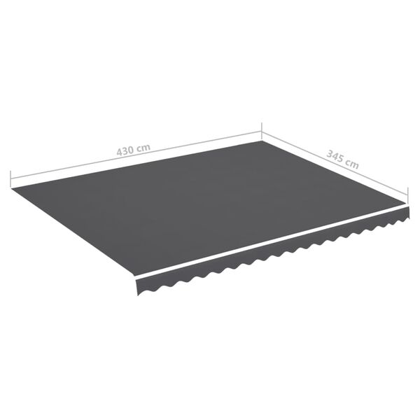vidaXL Τεντόπανο Ανταλλακτικό Ανθρακί 4,5 x 3,5 μ.