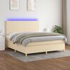 vidaXL &Kappa;&rho;&epsilon;&beta;ά&tau;&iota; Boxspring &mu;&epsilon; &Sigma;&tau;&rho;ώ&mu;&alpha; & LED &Kappa;&rho;&epsilon;&mu; 160x200 &epsilon;&kappa;. &Upsilon;&phi;&alpha;&sigma;&mu;ά&tau;&iota;&nu;&omicron;