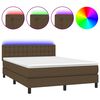 vidaXL &Kappa;&rho;&epsilon;&beta;ά&tau;&iota; Boxspring &mu;&epsilon; &Sigma;&tau;&rho;ώ&mu;&alpha; & LED &Sigma;&kappa;.&Kappa;&alpha;&phi;έ 140x200 &epsilon;&kappa; &Upsilon;&phi;&alpha;&sigma;&mu;ά&tau;&iota;&nu;&omicron;