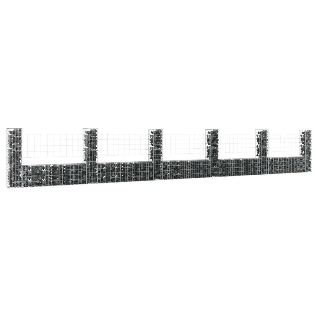 vidaXL Συρματοκιβώτια Στύλοι σε U Σχήμα 6 τεμ. 620x20x100 εκ Σιδερένια