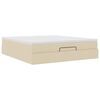 vidaXL Οθωμανικό κρεβάτι με στρώμα Cream 180x200cm ύφασμα