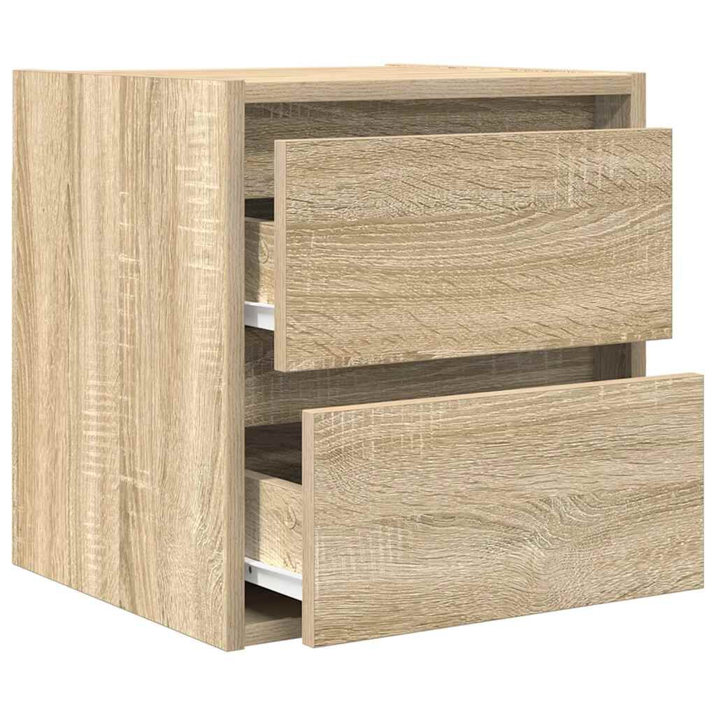 vidaXL Κομοδίνα Επιτοίχια 2 τεμ. Sonoma Δρυς 38x34x40 εκ.