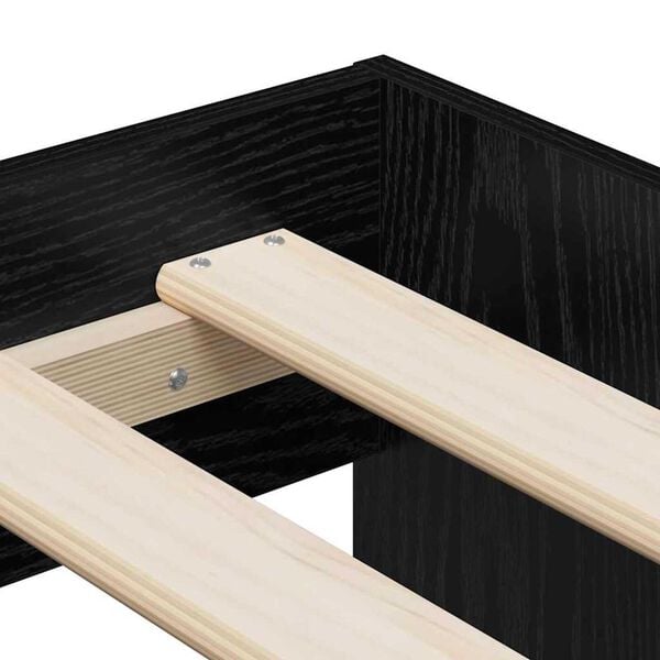 vidaXL Κρεβάτι με αποθηκευτικό χώρο Μαύρη δρυς 75 x 190 cm