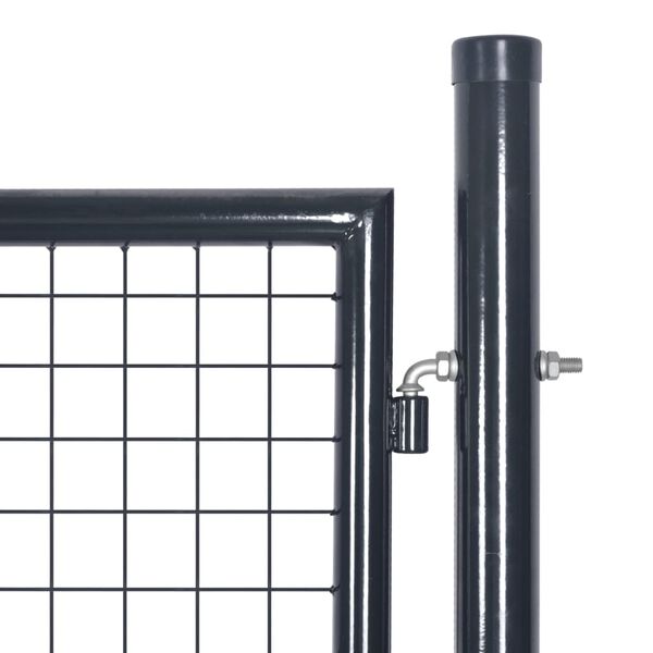 vidaXL Πόρτα Περίφραξης με Πλέγμα Γκρι 85,5 x 100 εκ. Γαλβαν. Χάλυβας