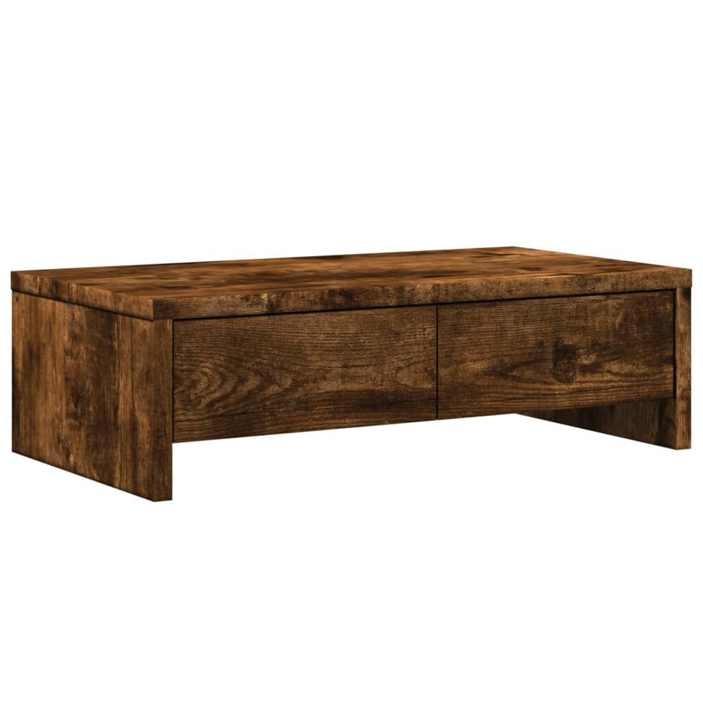 vidaXL Βάση Οθόνης με Συρτάρια Καπνιστή Δρυς 50x27x15 εκ Επεξεργ. Ξύλο