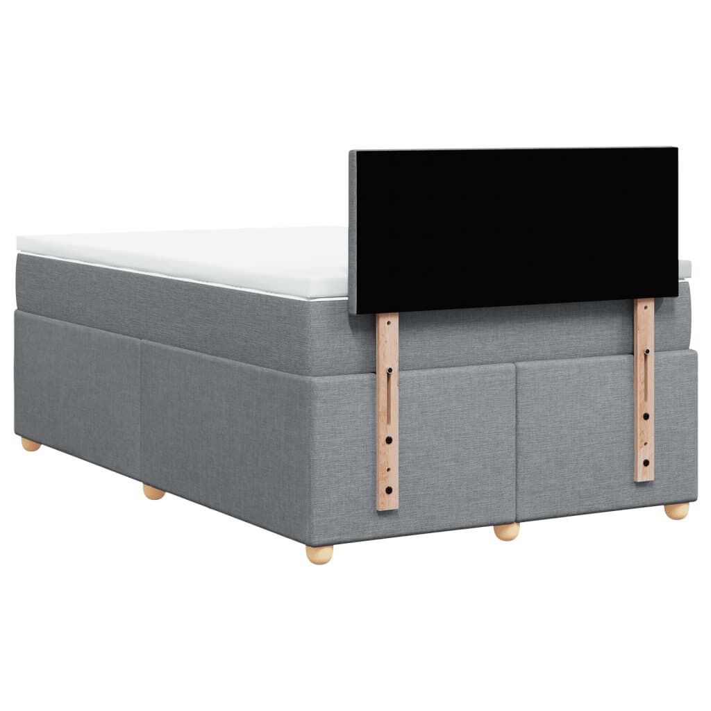 vidaXL Κρεβάτι Boxspring με Στρώμα Ανοιχτό Γκρι 120x200 εκ. Υφασμάτινο