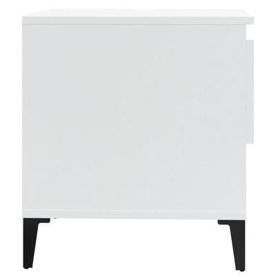 vidaXL Βοηθητικά Τραπέζια 2 τεμ. Γυαλ.Λευκό 50x46x50 εκ. Επεξ. Ξύλο