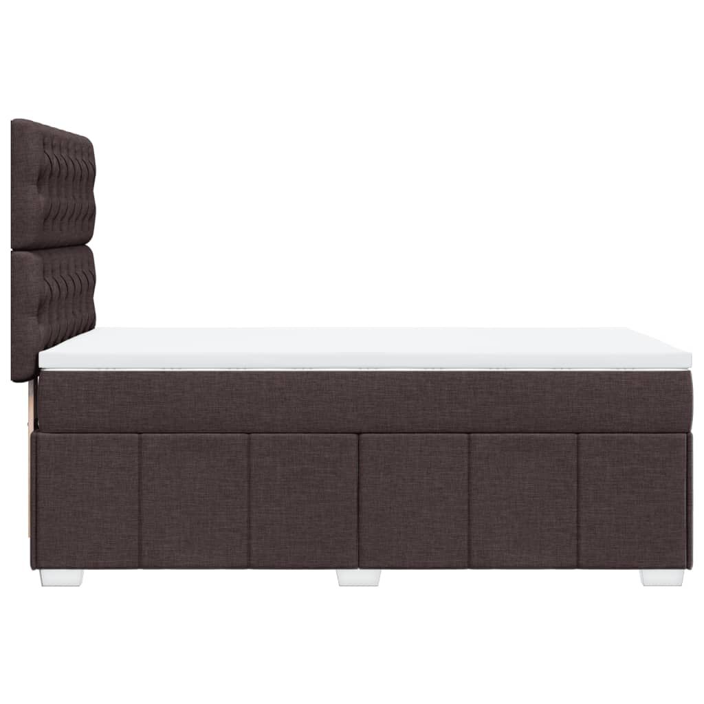 vidaXL Κρεβάτι Boxspring με Στρώμα Σκούρο Καφέ 90x200 εκ. Υφασμάτινο