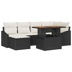 vidaXL &Sigma;&epsilon;&tau; &Kappa;&alpha;&nu;&alpha;&pi;έ &Kappa;ή&pi;&omicron;&upsilon; &mu;&epsilon; &alpha;&pi;&omicron;&theta;ή&kappa;&epsilon;&upsilon;&sigma;&eta; 7 pcs &Mu;&alpha;ύ&rho;&omicron; &Pi;&omicron;&lambda;&upsilon; &rho;ά&tau;&alpha;&nu;