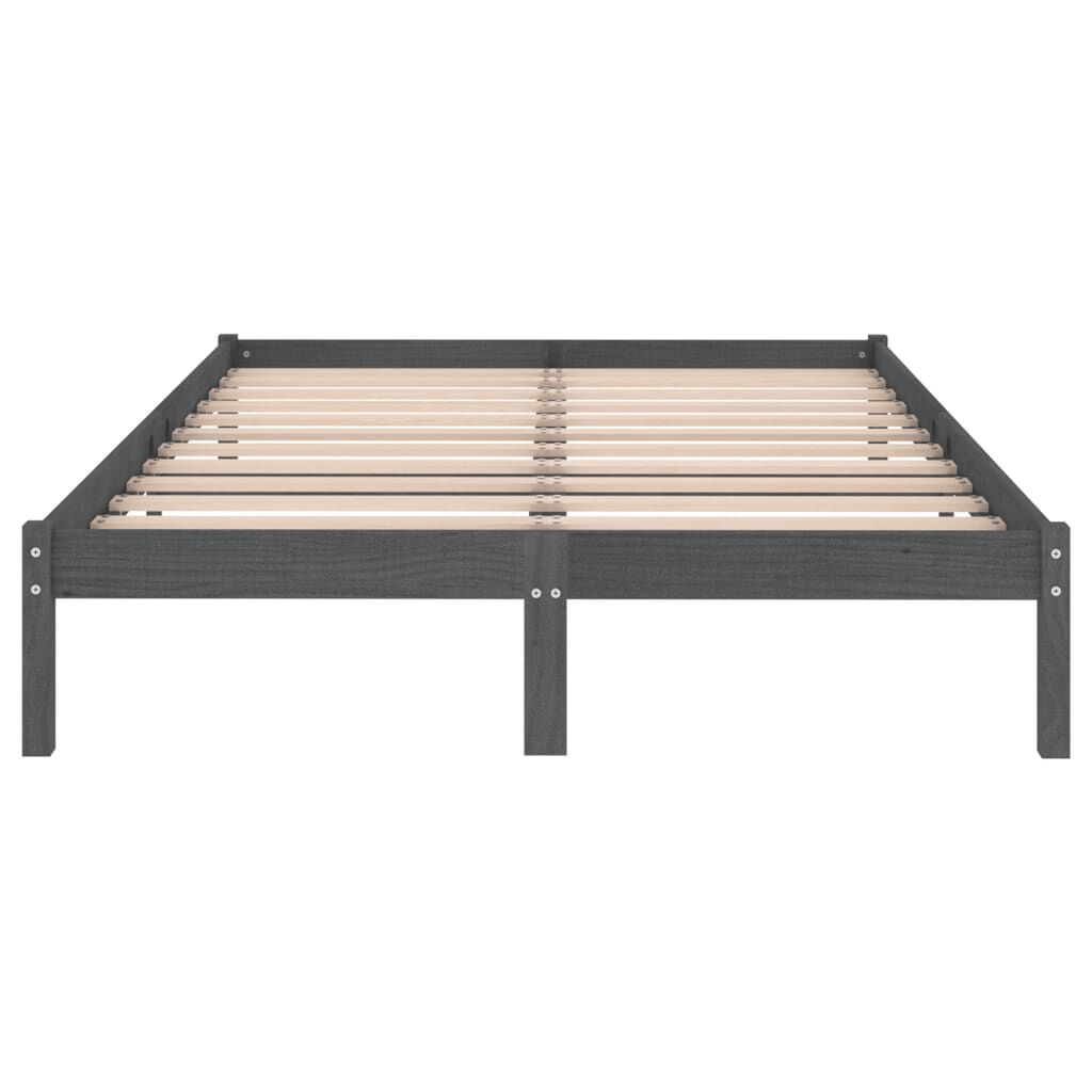 vidaXL Πλαίσιο Κρεβατιού Γκρι 180 x 200 εκ Ξύλο Πεύκου Super King