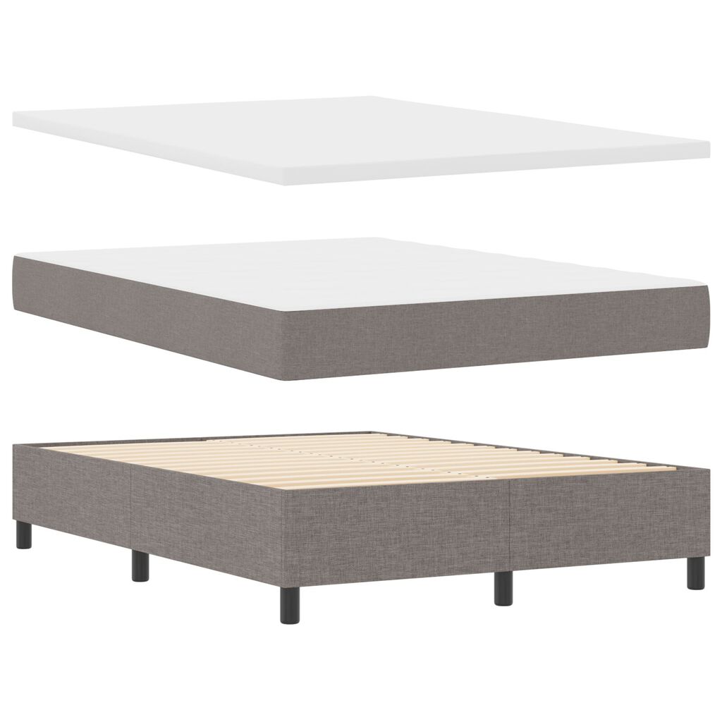 vidaXL Κρεβάτι Box Spring με Στρώμα Καφέ 140x190 εκ. Ύφασμα