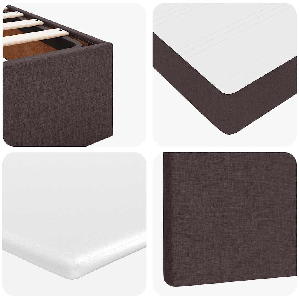 vidaXL Ottoman Κρεβάτι με Στρώμα Σκούρο Καφέ 120x200cm Ύφασμα