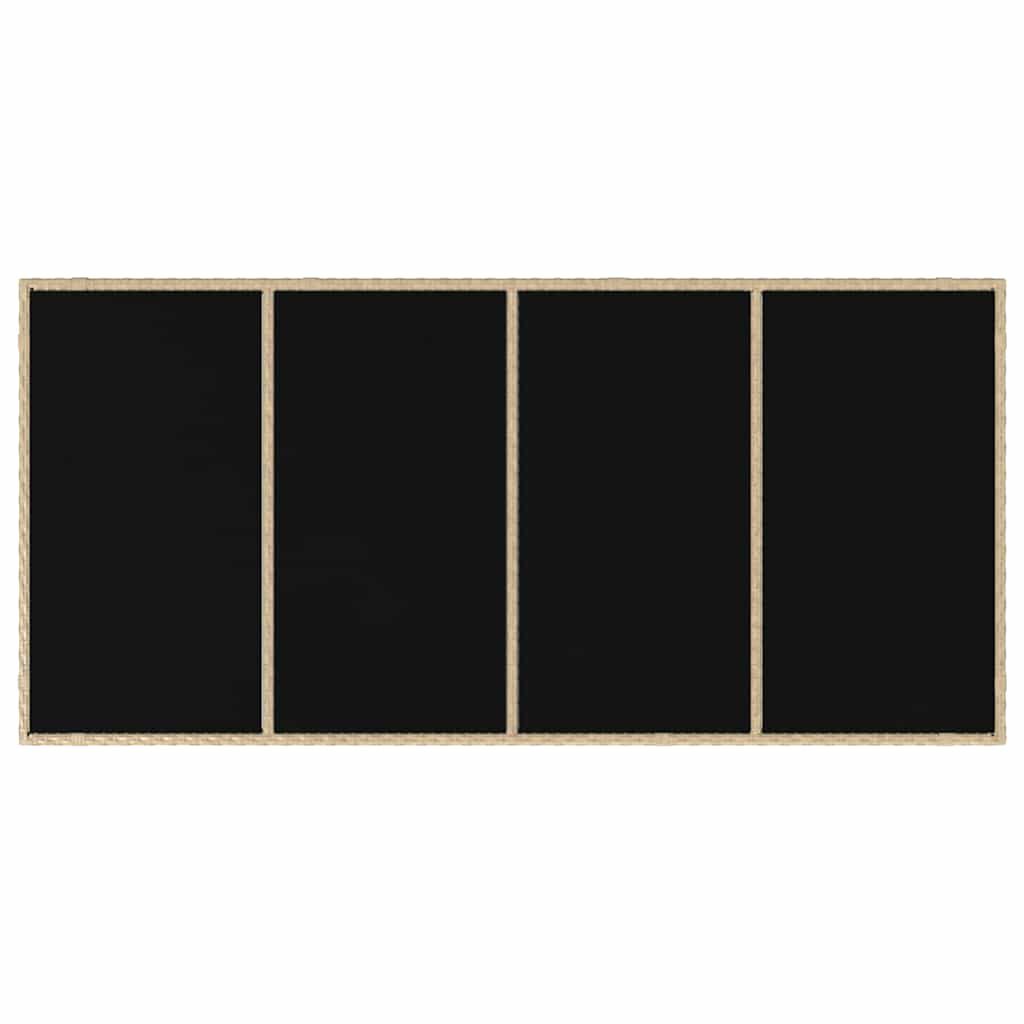 vidaXL Σέτ φαγητού για κήπο 7 pcs Μπεζ και Μαύρο 190 x 90 x 75 cm