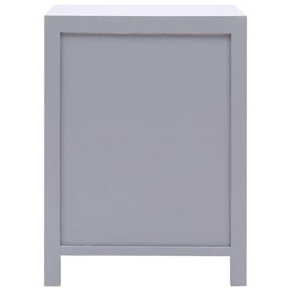 vidaXL Κομοδίνο Γκρι 38 x 28 x 52 εκ. από Ξύλο Παυλώνιας