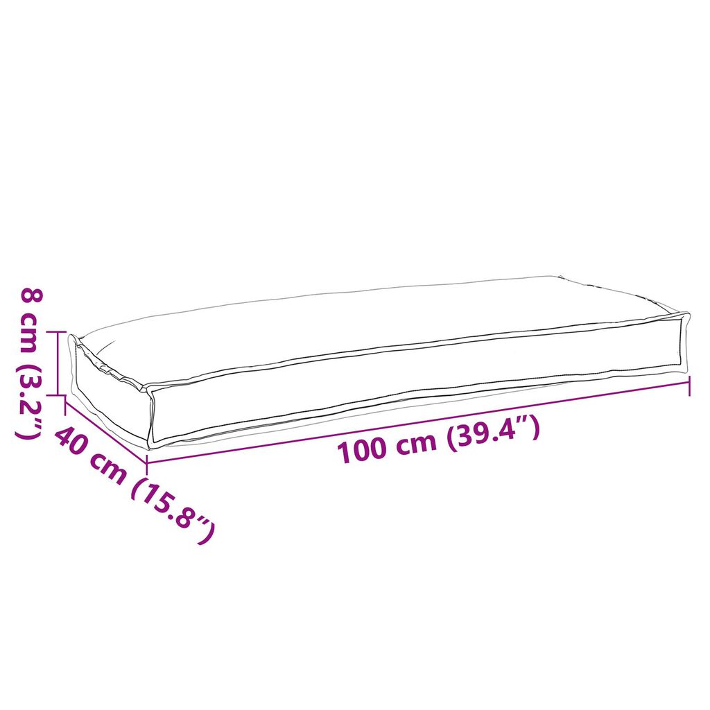 vidaXL Μαξιλάρι Παλέτας για Πάγκο Μαύρο 100x40x8 εκ. Υφασμάτινο