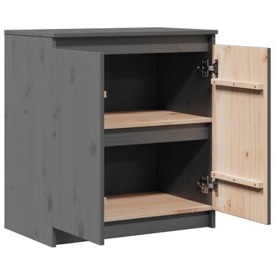 vidaXL Βοηθητικό Ντουλάπι Γκρι 60 x 36 x 65 εκ. από Μασίφ Ξύλο Πεύκου